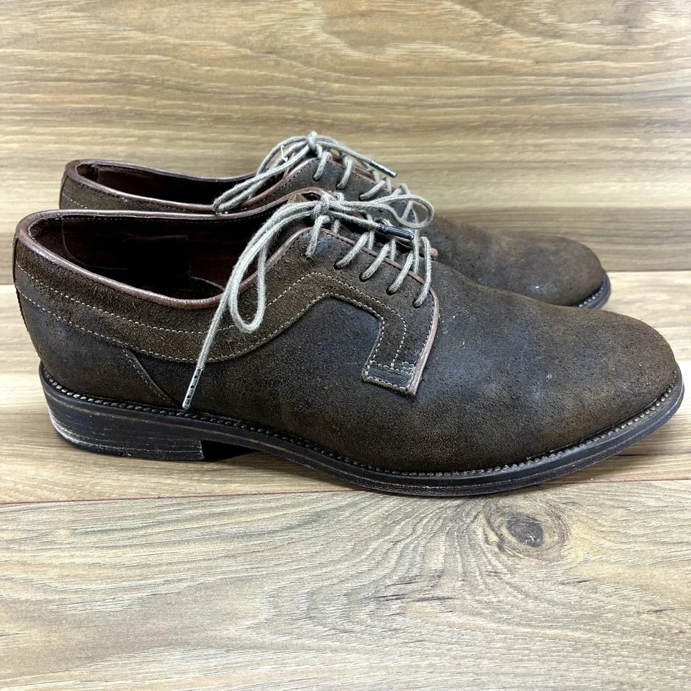 J Shoes Mens Oxfords Size 9 Brown Suede Rough Out Dress Shoes
